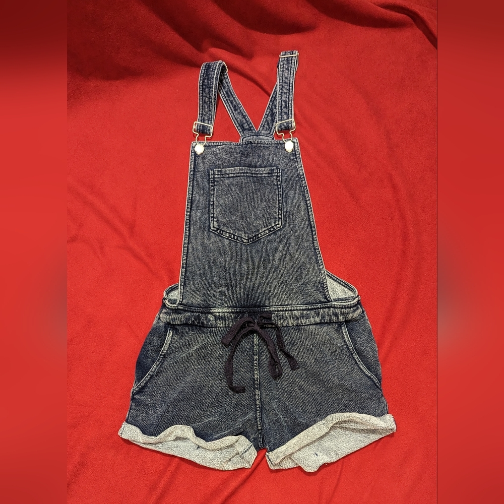 Z Supply Overalls Shortalls Knit Denim XS Romper
